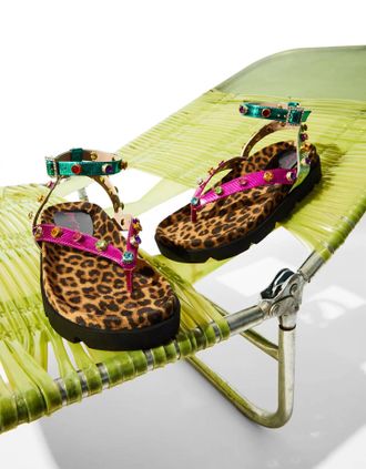 Betsey Johnson Womens Conley Metallic Sandal In Multi