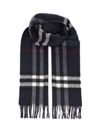 Burberry Check Cashmere Scarf Scarves And Foulards Nero-Donna