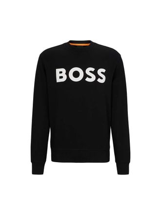 HUGO BOSS Mens Classic Logo Sweatshirt - Black Cotton - Size Medium