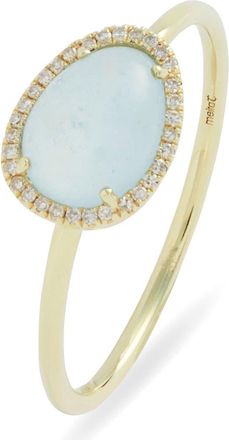 Meira T Milky Amazonite & Diamond Ring in Yellow Gold at Nordstrom, Size 6.5