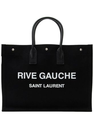 Saint Laurent Black Canvas & Leather Rive Gauche Large Tote (Authentic Pre- Loved)