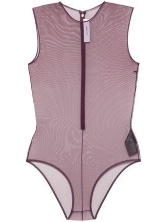 Alex Perry Mesh body met ronde hals - Rood