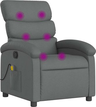 vidaXL Vidaxl - Sill&oacute;n De Masaje Reclinable De Tela Gris Oscuro