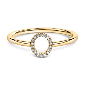 House of Brilliance 10K Gold Diamond Accent Initial A-Z Ring