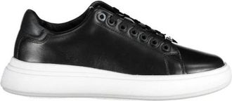 Calvin Klein Zwarte Leren Platform Sneakers - Dames - Sneakers - Zwart - 39 EU - Polyester - Schoenen