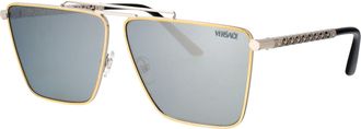 Versace Mens Sunglasses 0ve2266 Gold-Silver Metal Gold/silver