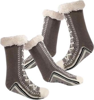 Generic Ultra-Thick Cashmere Slipper Socks for Women and Men, Non-Slip Warm Fleece Lined Home Socks with Grippers, Soft Fuzzy Winter Plush Indoor Slipper Sock