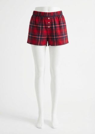 Z Supply Boyfriend Boxer Shorts In Haute Red