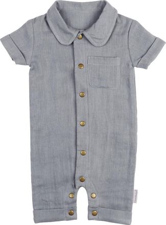LOvedbaby Organic Cotton Romper in Blueberry at Nordstrom, Size 0-3M