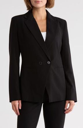 Leith Tailored Double Breasted Blazer in Black at Nordstrom Rack, Size X-Small