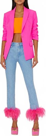 Milly Skinny Gale Feather Jean In Blue