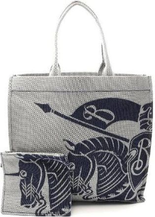 Burberry Pre-owned Tote Bags, male, Gray, Size: ONE SIZE Pre-owned Canvas handbags