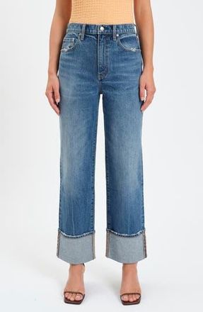 Daze Eastside High Waist Cuff Crop Straight Leg Jeans in Crush Hour at Nordstrom Rack, Size 24