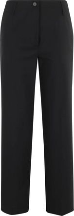 Semicouture Zwarte Shelby Broek - Dames - Straight fit broeken - Zwart - XL - Wol - Broeken