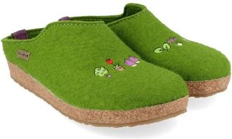 Haflinger Grizzly Gartengl&uuml;ck Hausschuhe - Unisex | gr&uuml;n