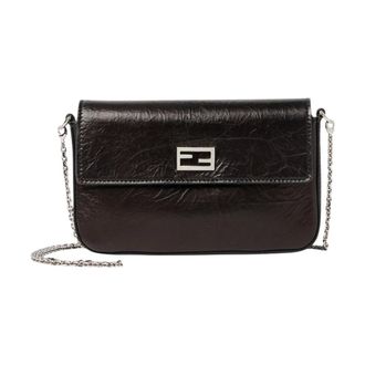 Fendi Tube Wallet On Chain - Dames - Tassen - Zwart - Maat: ONE Size Leer
