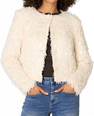 Yest Clemence Cardigan In Sandy White