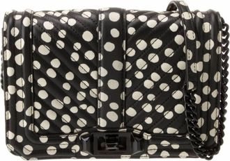 Rebecca Minkoff Womens Chevron Quilted Crossbody Bag In Polka Dot