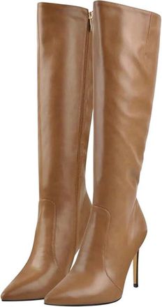 Generic Womens Knee High Boots Pointed Toe Thin Heel Soft Pu Leather Side Zipper Winter Long Boot