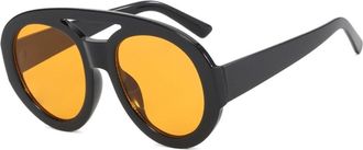 Generic Mens And Womens Large Frame Outdoor Sunglasses Driving Commuter Womens Sports Sun Glasses(Yellow)