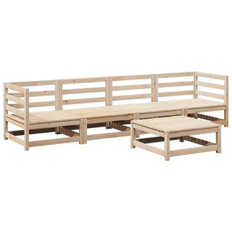 vidaXL Juego De Sof&aacute;s De Jard&iacute;n 5 Piezas Madera Maciza De Pino Vidaxl