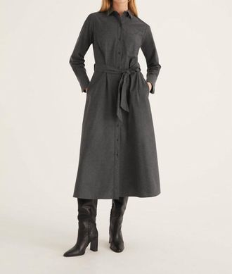 Rosso35 Belted Long Dress In Light Grey