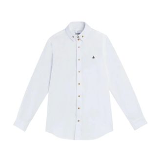 Vivienne Westwood Casual Shirts, male, White, Size: 2XL Two Button Krall Shirt