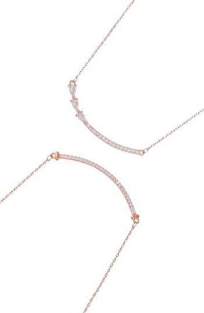 Adornia Set of 2 Crystal Curved Bar Necklaces in Pink at Nordstrom Rack