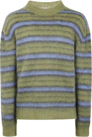 Marni Lange mouw ronde hals trui - Heren - Ronde hals truien - Groen - XL - Truien & Vesten