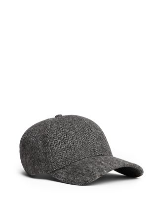 Tommy Hilfiger Baseball Cap TOMMY HILFIGER TH FLAG HERRINGBONE 6 PANEL CAP, Herren, grau herringbone, Web, Wollmischung, Caps Baseball Cap, mit Klemmschnalle, aus Wo