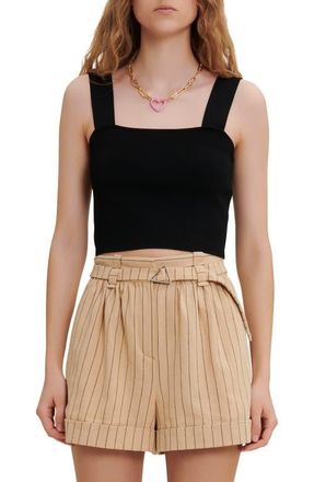 Maje Knitted crop top with straps in Black at Nordstrom, Size 2