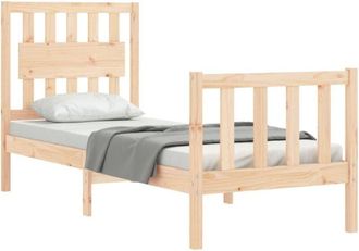 vidaXL Estructura De Cama Individual Con Cabecero Madera Maciza Vidaxl