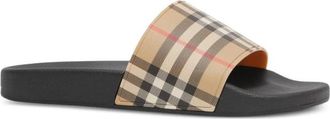 Burberry Schoenen, Dames, Veelkleurig, 37 EU, Check Slides