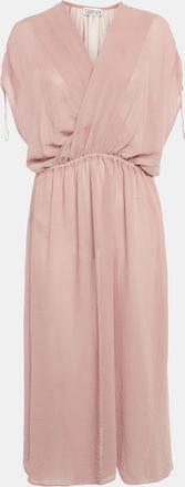Baruni Mauve Sheer Crepe Maxi Dress Xl