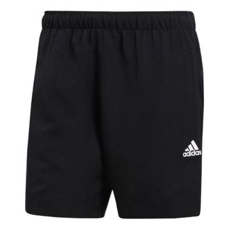 adidas Mens adidas Solid Color Logo Straight Sports Black Shorts S17593