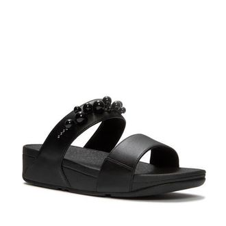 FitFlop Lulu Beaded Slides in All Black at Nordstrom, Size 10