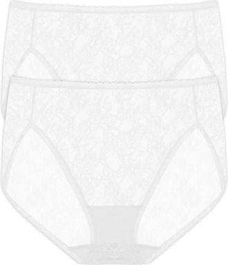 Natori Bliss Allure Lace One Size French Cut Brief 2-Pack in White at Nordstrom