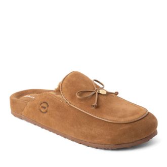 Dearfoams Womens Falan Genuine Suede Scuff Slippers