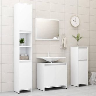 Berkfield Home Stunning 3 Piece Bathroom Furniture Set White Engineered Wood