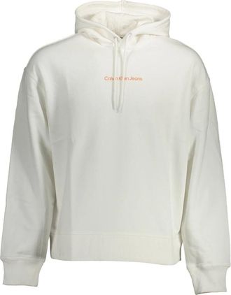 Calvin Klein Hoodie Wit Lange Mouw Print Contrast - Heren - Hoodies - Wit - L - Hoodies & sweatvesten