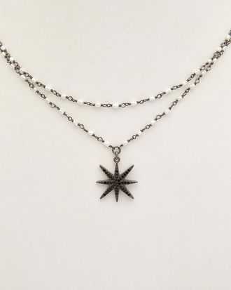 Rachel Reinhardt Jewelry 14K Plated Labradorite Cz Celestial Necklace