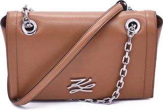 Karl Lagerfeld K/Autograph Schoudertas - Dames - Schoudertassen - Bruin - ONE Size - Leer - Tassen