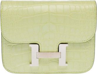 Herm&egrave;s Yellow Crocodile Leather Constance Slim Wallet (Authentic Pre-Loved)