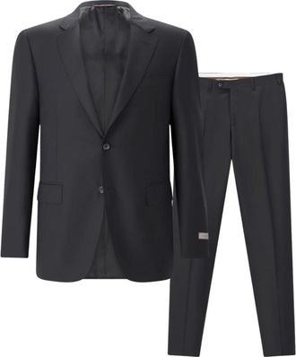 Canali Single Breasted Suits - Heren - Business pakken - Zwart - L - Kostuums