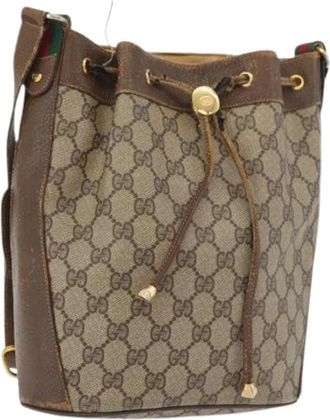 Gucci Pre-owned Bucket Bags, female, Beige, Size: ONE SIZE Pre-owned Vintage GG Bucket Bag
