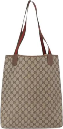 Gucci Pre-owned Vintage Tote Bag - Dames - Vintage Shopper - Beige - ONE Size - Leer - Vintage