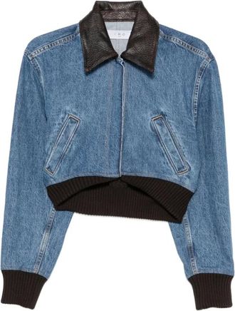 Iro Iro, Jassen, Dames, Blauw, XS, Leer, Audace Jacket