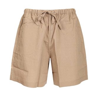 Maison Kitsun&eacute; Striped Shorts - Dames - Korte Broeken - Beige - XS - Polyester - Korte Broeken