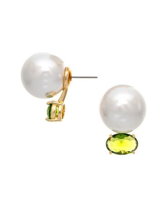 Rivka Friedman 18K Pearl Cz Statement Earrings