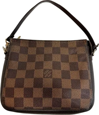 Louis Vuitton Brown Damier Canvas Leather Wash Bag (Pre-Owned)